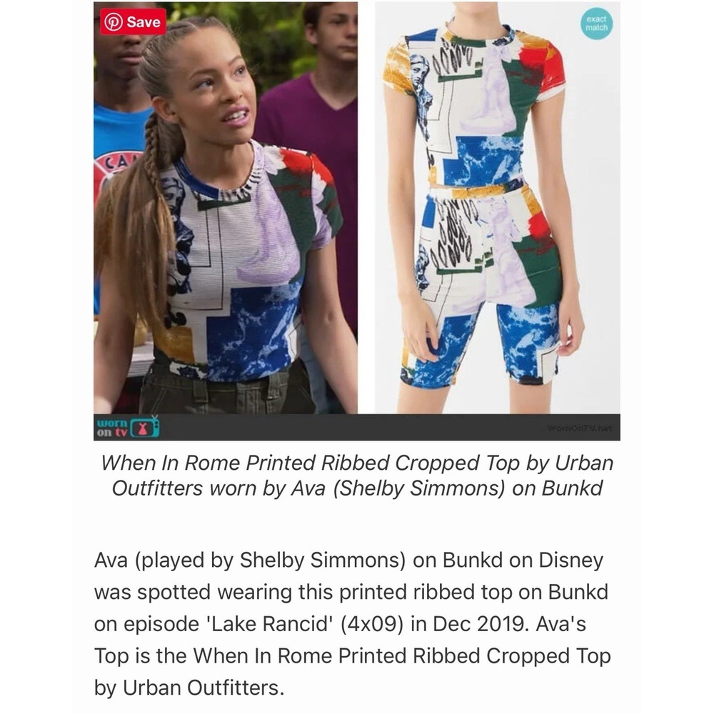 Urban Outfitters When In‎ Rome Biker Shorts And Crop Top XS Seen Worn By Ava - Picture 2 of 11